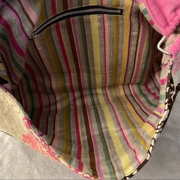 Lisa Lill Studio Vintage Pink Boho Handbag Diaper Bag Handmade Spacious Floral - Picture 7 of 7